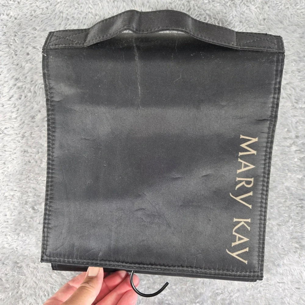 Mary Kay Travel Roll-Up Bag Hanging Cosmetic Makeup Organizer Black Pink 4 Pouch